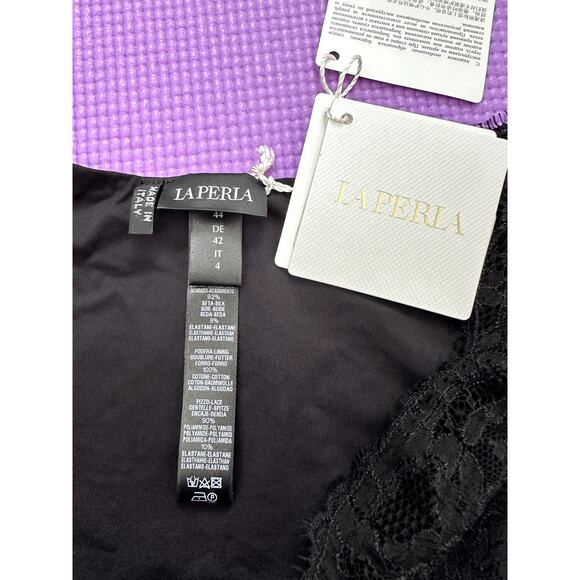 $270 La Perla Briefs Black Sz L Lace Underwear Panties Honeycomb Shadows Large - Picture 6 of 8